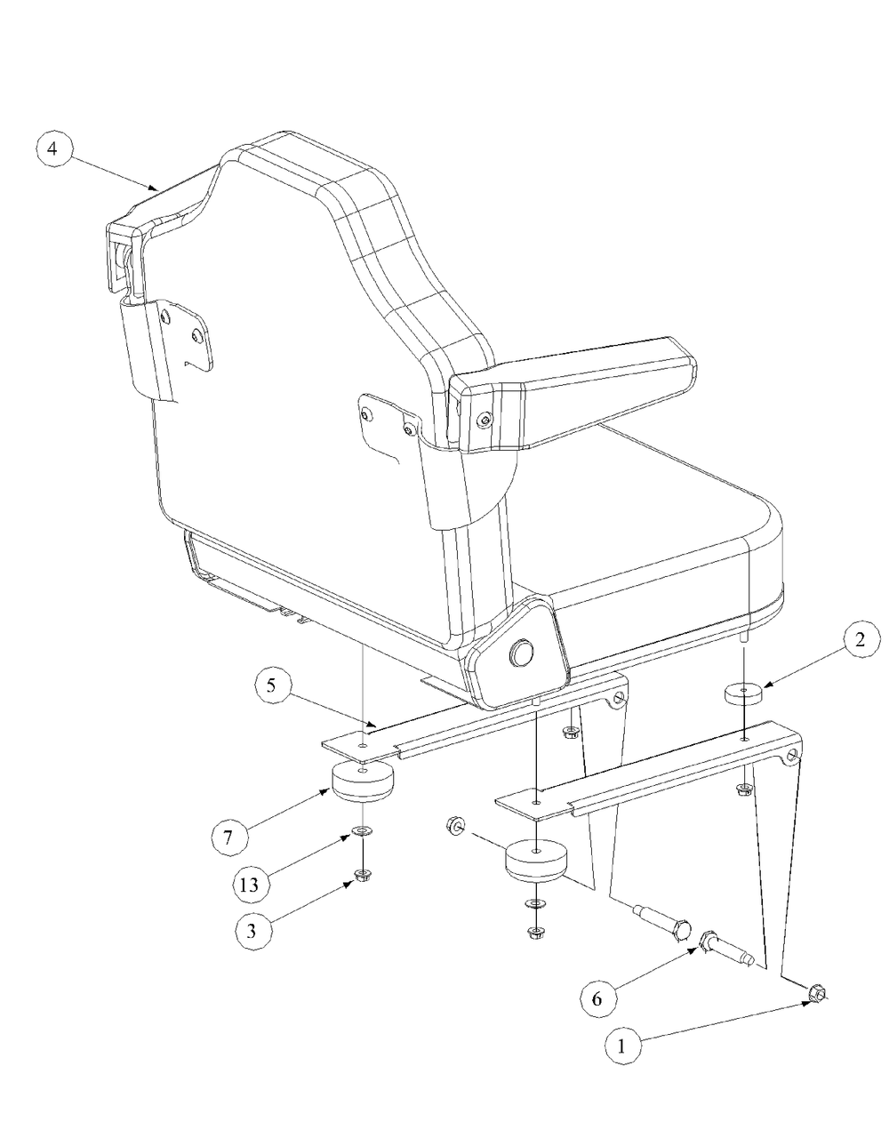 Seat Assembly Diagram and Parts List for M54-KW 53AB5DBW150-23-HP Cub Cadet Lawn Tractor